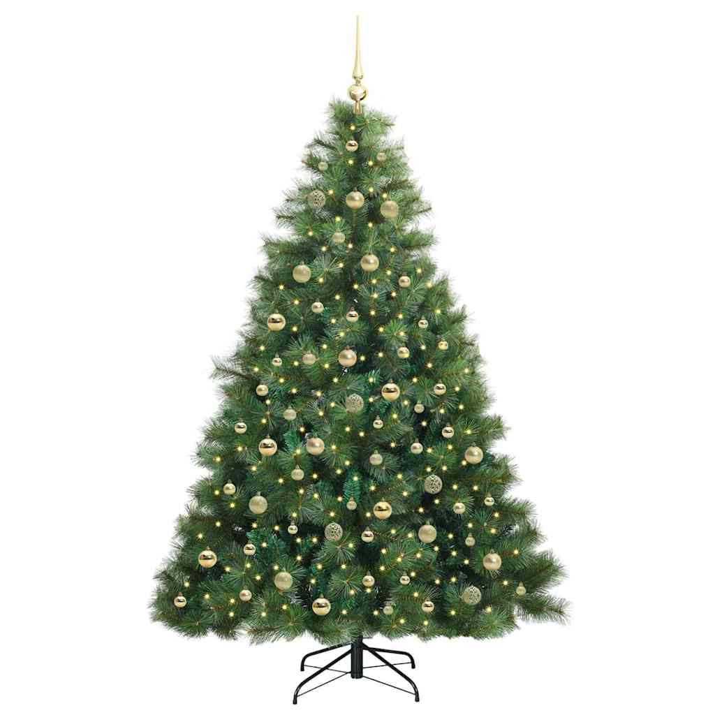 vidaXL Künstlicher Weihnachtsbaum mit 300 LEDs Grün 210 cm PE und PVC