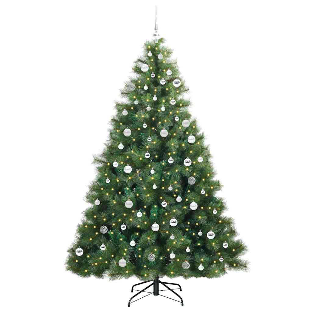 vidaXL Künstlicher Weihnachtsbaum mit 300 LEDs Grün 210 cm PE und PVC