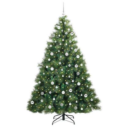 vidaXL Künstlicher Weihnachtsbaum mit 300 LEDs Grün 210 cm PE und PVC