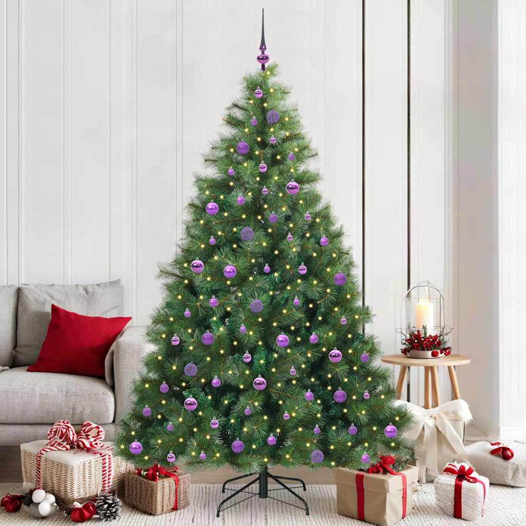vidaXL Künstlicher Weihnachtsbaum mit 300 LEDs Grün 210 cm PE und PVC