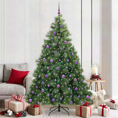 vidaXL Künstlicher Weihnachtsbaum mit 300 LEDs Grün 210 cm PE und PVC