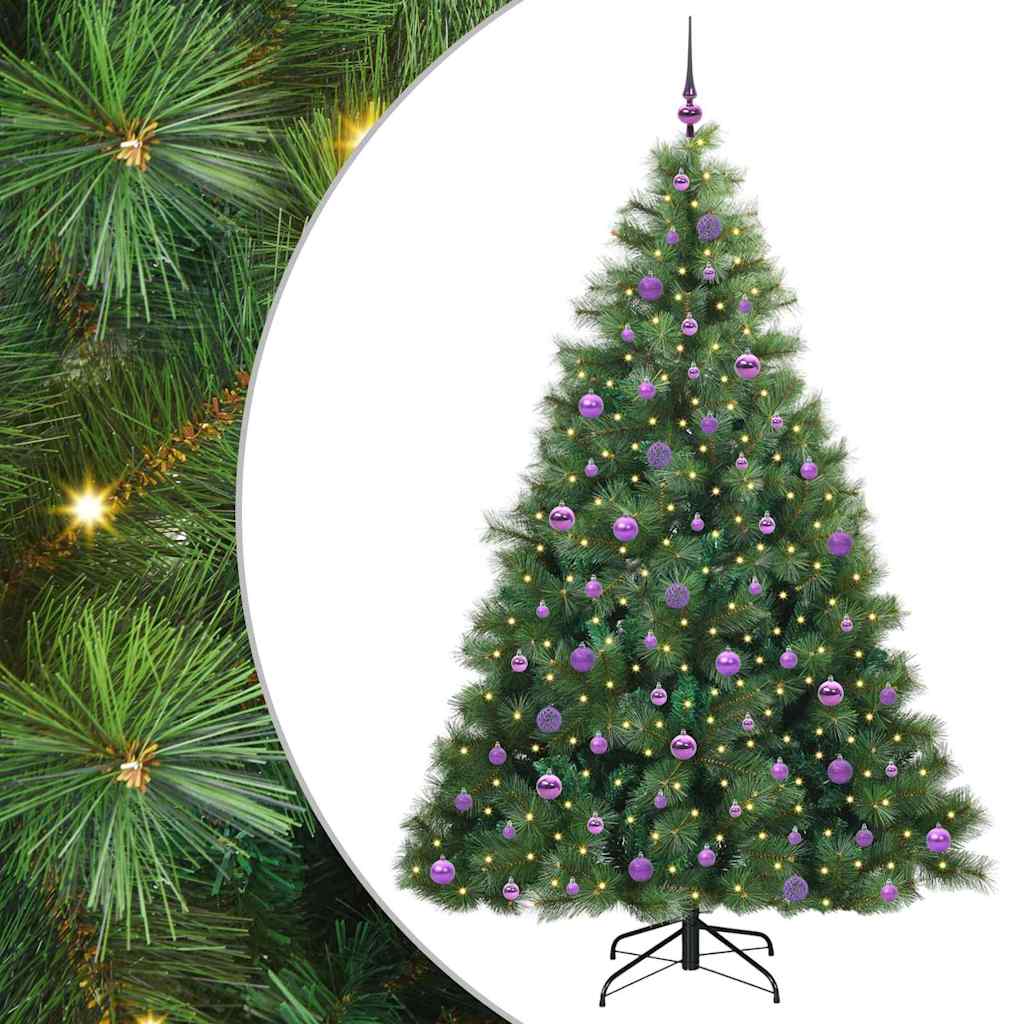 vidaXL Künstlicher Weihnachtsbaum mit 300 LEDs Grün 210 cm PE und PVC