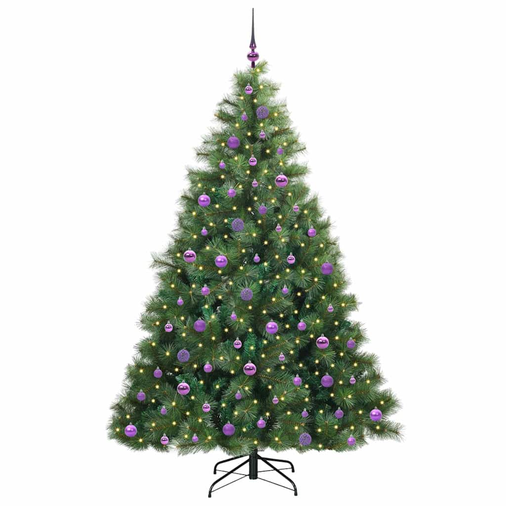 vidaXL Künstlicher Weihnachtsbaum mit 300 LEDs Grün 210 cm PE und PVC