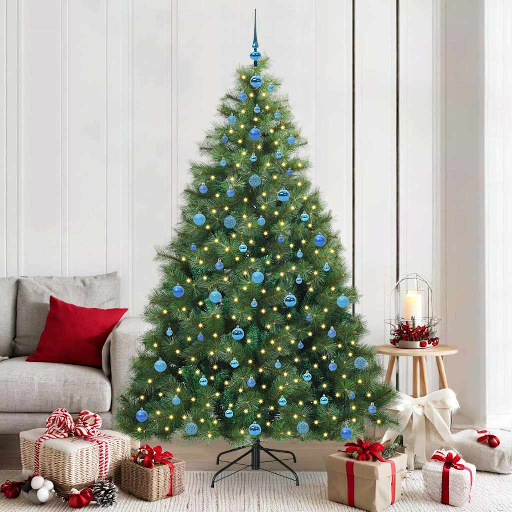 vidaXL Künstlicher Weihnachtsbaum mit 300 LEDs Grün 210 cm PE und PVC
