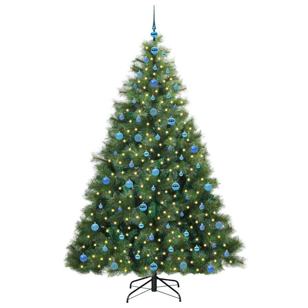 vidaXL Künstlicher Weihnachtsbaum mit 300 LEDs Grün 210 cm PE und PVC