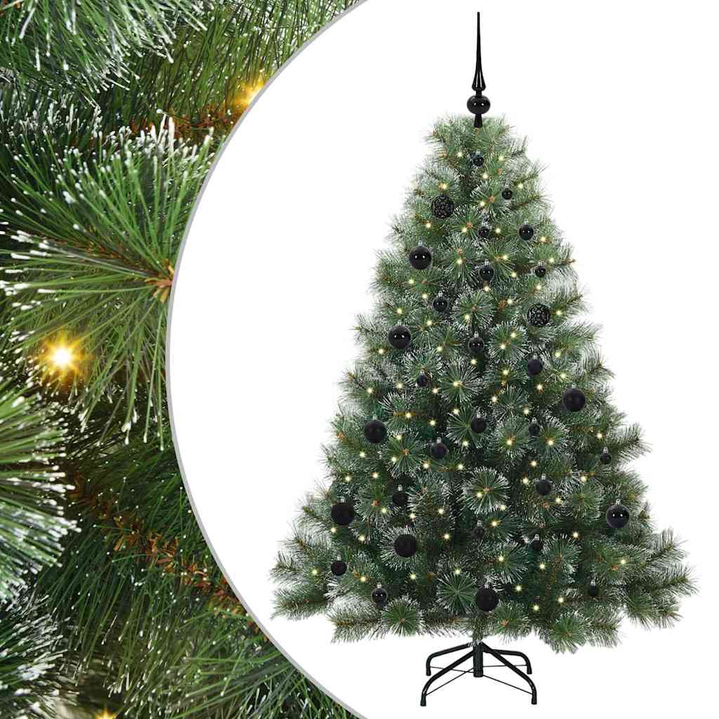 Künstlicher Weihnachtsbaum mit 150 LEDs Grün 150 cm PE und PVC