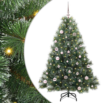Künstlicher Weihnachtsbaum mit 150 LEDs Grün 150 cm PE und PVC