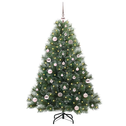 Künstlicher Weihnachtsbaum mit 150 LEDs Grün 150 cm PE und PVC