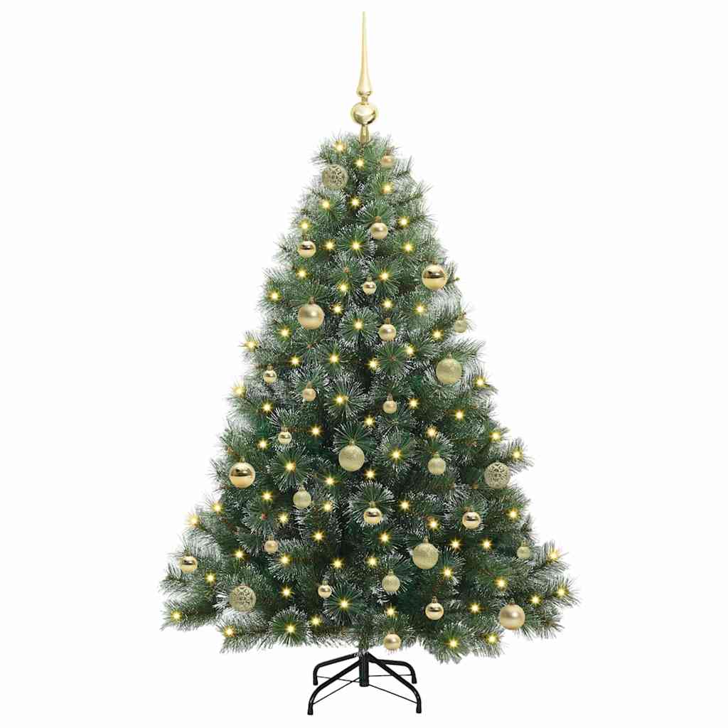 Künstlicher Weihnachtsbaum mit 150 LEDs Grün 150 cm PE und PVC