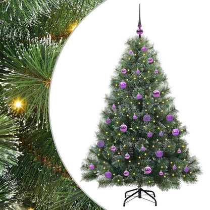 Künstlicher Weihnachtsbaum mit 150 LEDs Grün 150 cm PE und PVC