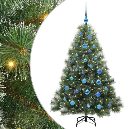 Künstlicher Weihnachtsbaum mit 150 LEDs Grün 150 cm PE und PVC