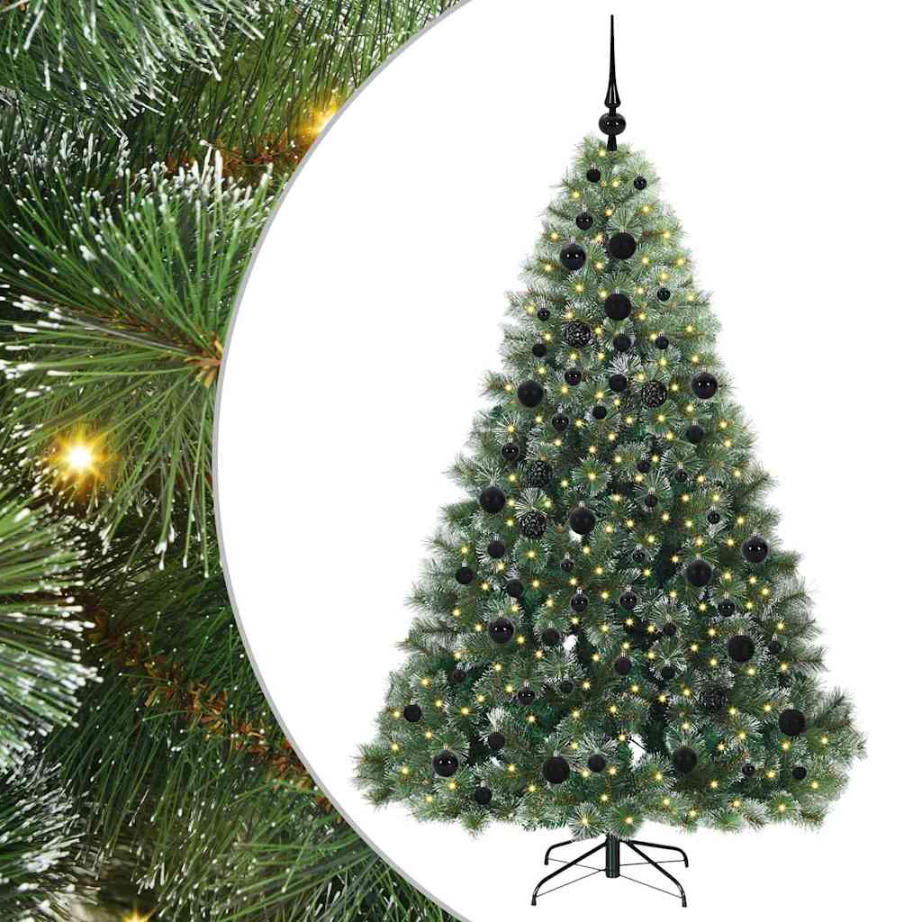 vidaXL Künstlicher Weihnachtsbaum mit 300 LEDs Grün 180 cm PE und PVC