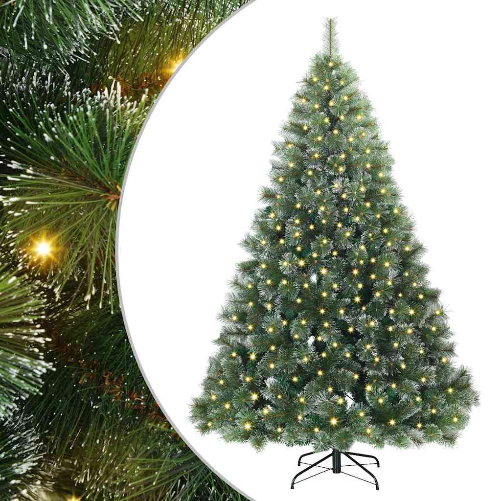 vidaXL Künstlicher Weihnachtsbaum mit 300 LEDs Grün 210 cm PE und PVC