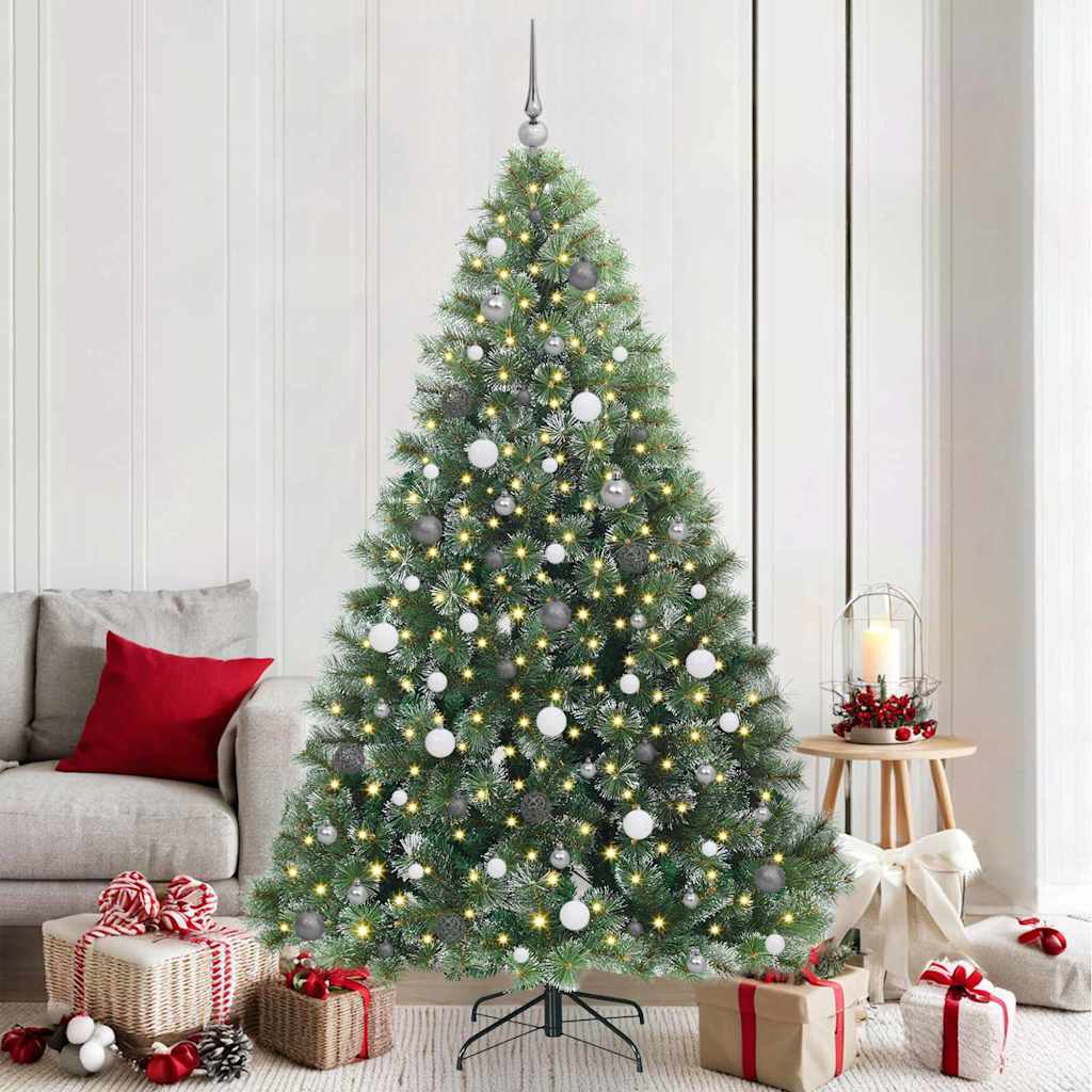 vidaXL Künstlicher Weihnachtsbaum mit 300 LEDs Grün 210 cm PE und PVC