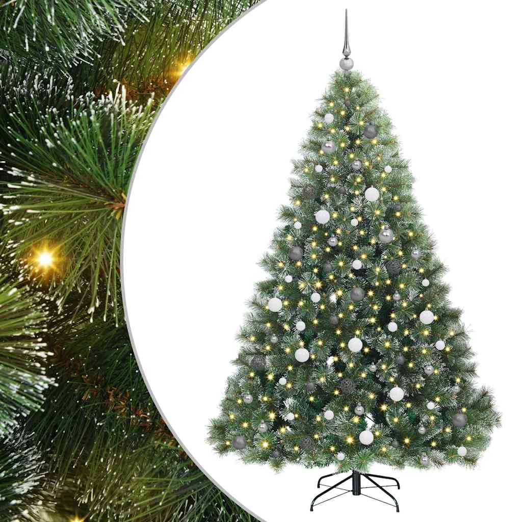 vidaXL Künstlicher Weihnachtsbaum mit 300 LEDs Grün 210 cm PE und PVC