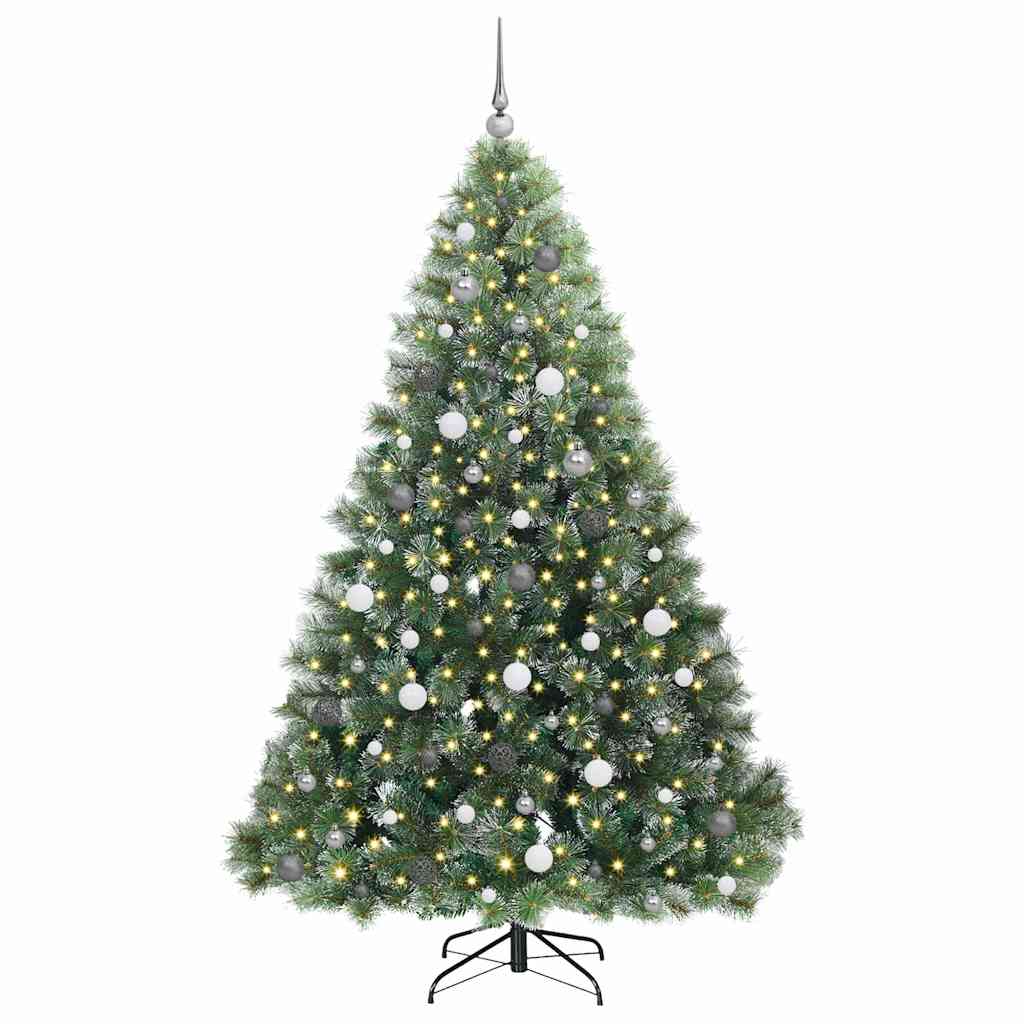 vidaXL Künstlicher Weihnachtsbaum mit 300 LEDs Grün 210 cm PE und PVC