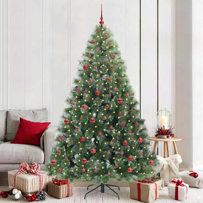 vidaXL Künstlicher Weihnachtsbaum mit 300 LEDs Grün 210 cm PE und PVC