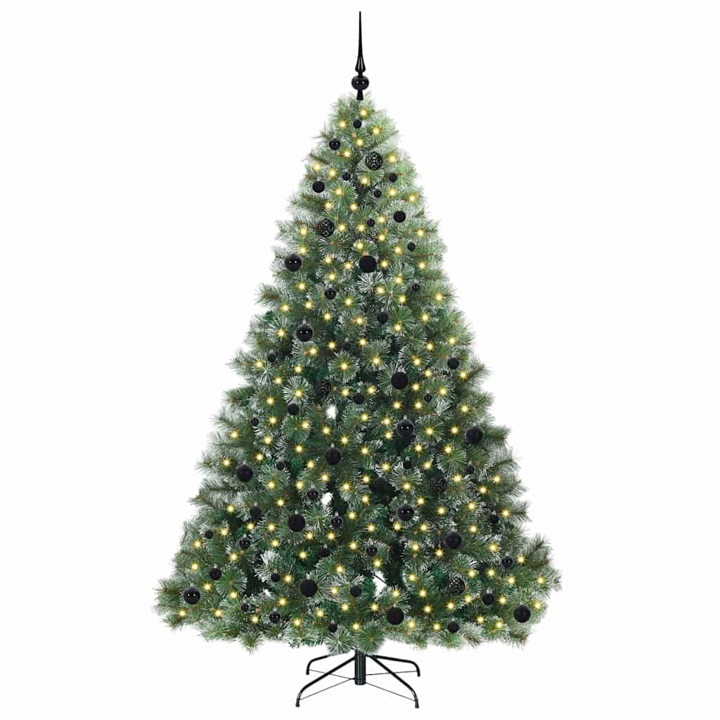 Künstlicher Weihnachtsbaum mit 300 LEDs Grün 210 cm PE und PVC