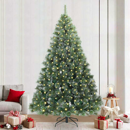 vidaXL Künstlicher Weihnachtsbaum mit 300 LEDs Grün 240 cm PE und PVC