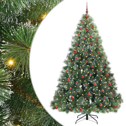 vidaXL Künstlicher Weihnachtsbaum mit 300 LEDs Grün 240 cm PE und PVC