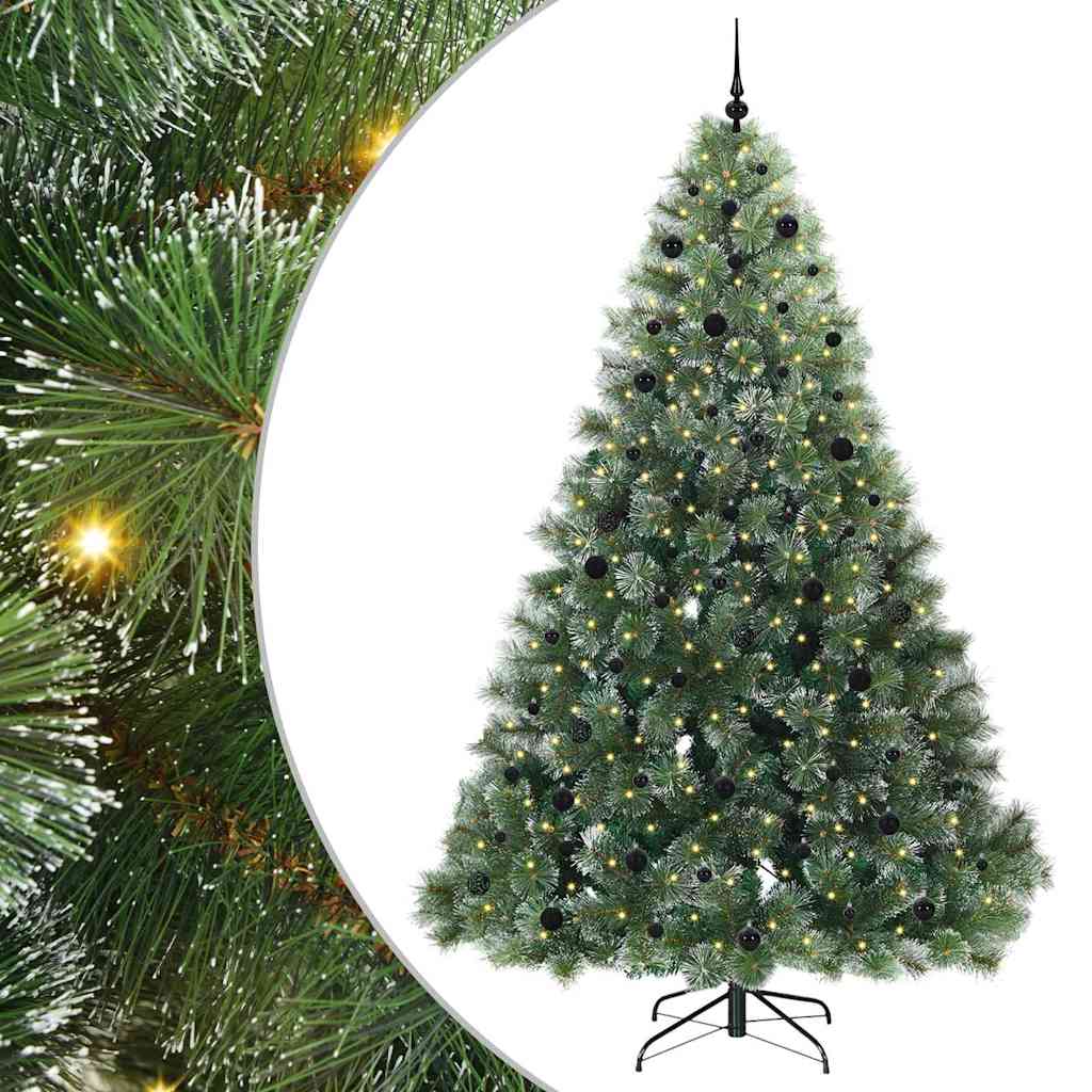 vidaXL Künstlicher Weihnachtsbaum mit 300 LEDs Grün 240 cm PE und PVC