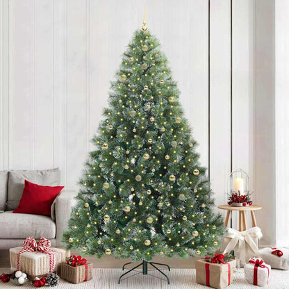 vidaXL Künstlicher Weihnachtsbaum mit 300 LEDs Grün 240 cm PE und PVC