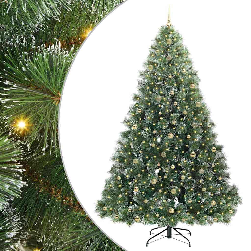 vidaXL Künstlicher Weihnachtsbaum mit 300 LEDs Grün 240 cm PE und PVC