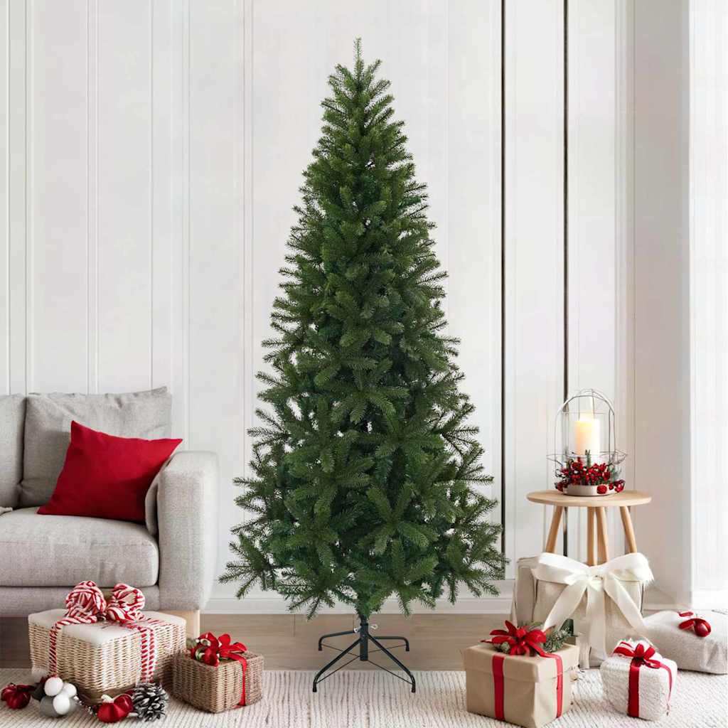 vidaXL Künstlicher Weihnachtsbaum Grün 210 cm PVC, PE und Stahl
