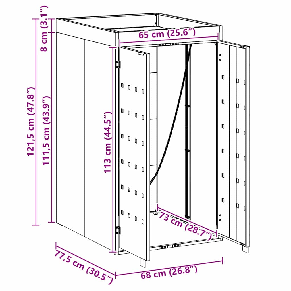 Rollabfallbehälter mit Pflanzdach für einen 240L Behälter