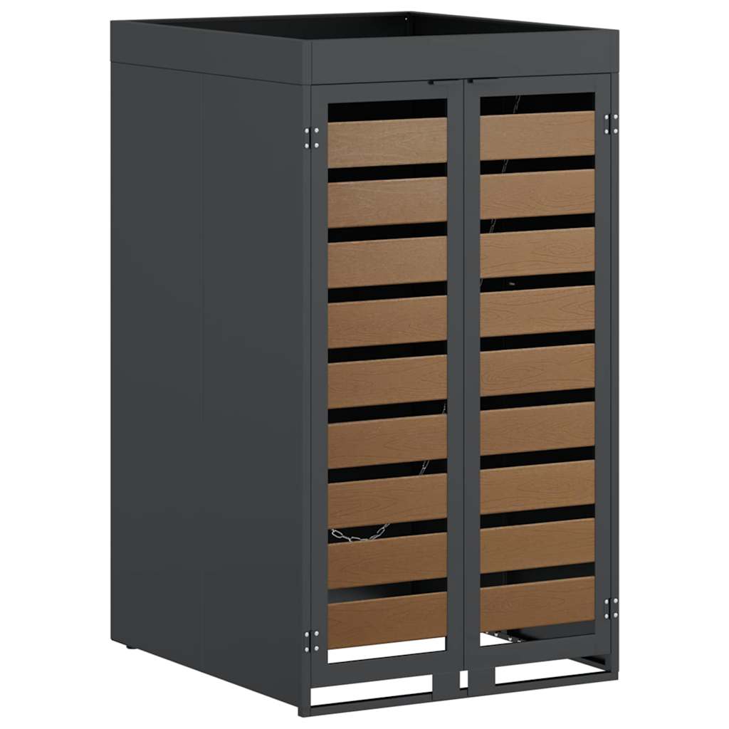 Mülltonnenlager mit Pflanzerdach für 240L Tonne Anthrazit Stahl