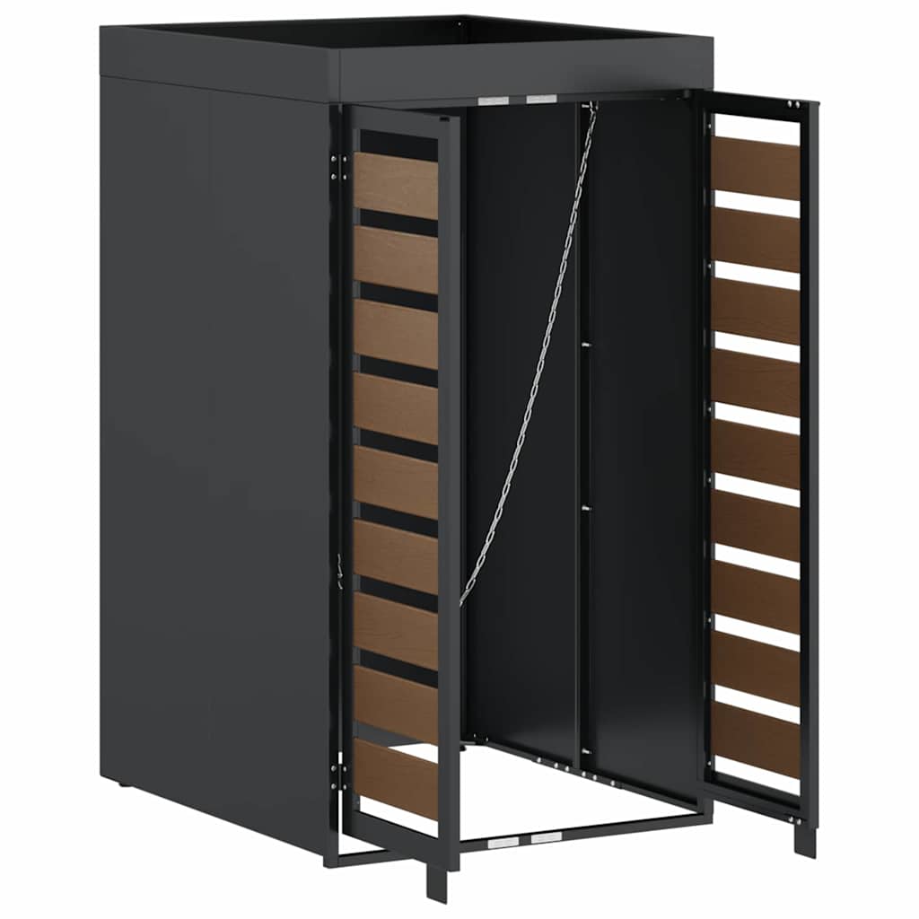 Mülltonnenlager mit Pflanzerdach für 240L Tonne Anthrazit Stahl