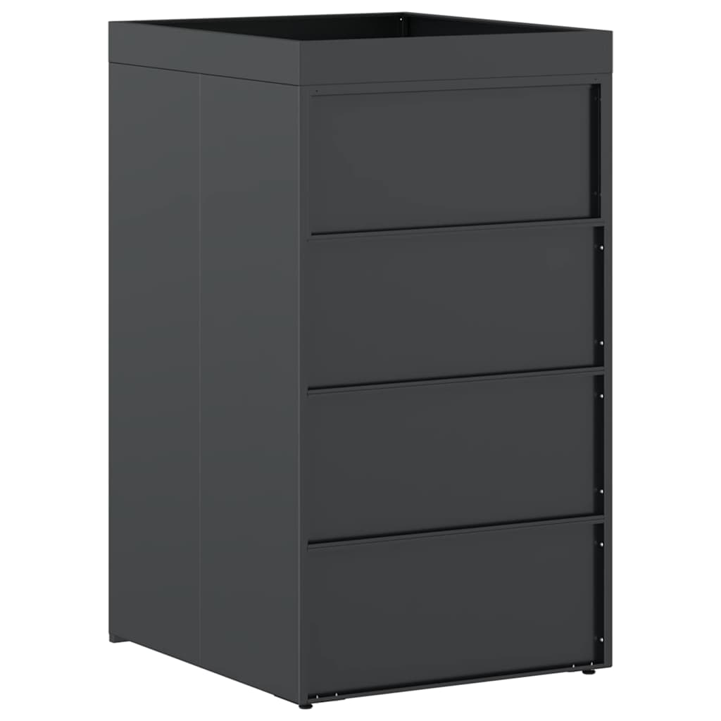 Mülltonnenlager mit Pflanzerdach für 240L Tonne Anthrazit Stahl