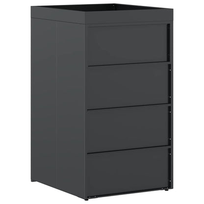 Mülltonnenlager mit Pflanzerdach für 240L Tonne Anthrazit Stahl