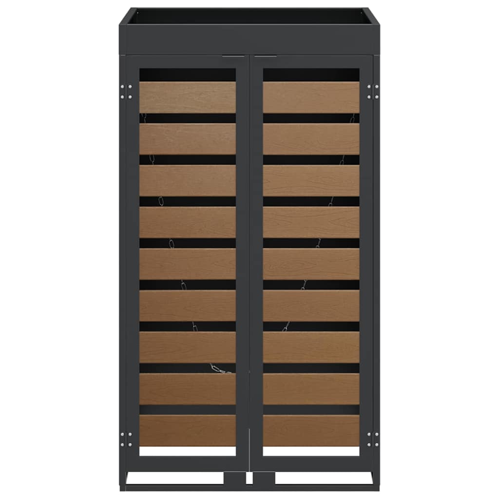 Mülltonnenlager mit Pflanzerdach für 240L Tonne Anthrazit Stahl