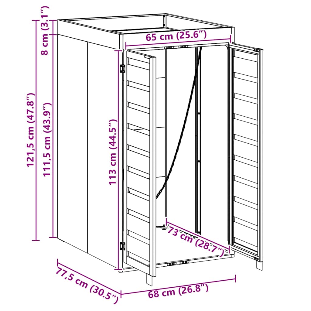 Mülltonnenlager mit Pflanzerdach für 240L Tonne Anthrazit Stahl