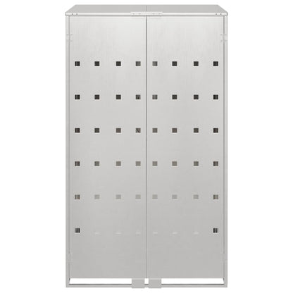 Mülltonnenlager mit Gas-Hebedeckel für 240L Tonne Silber