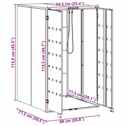 Mülltonnenlager mit Gas-Hebedeckel für 240L Tonne Silber