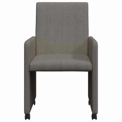 vidaXL Esszimmerstühle mit Rollen 2 pcs Hellgrau 57 x 66 x 94 cm