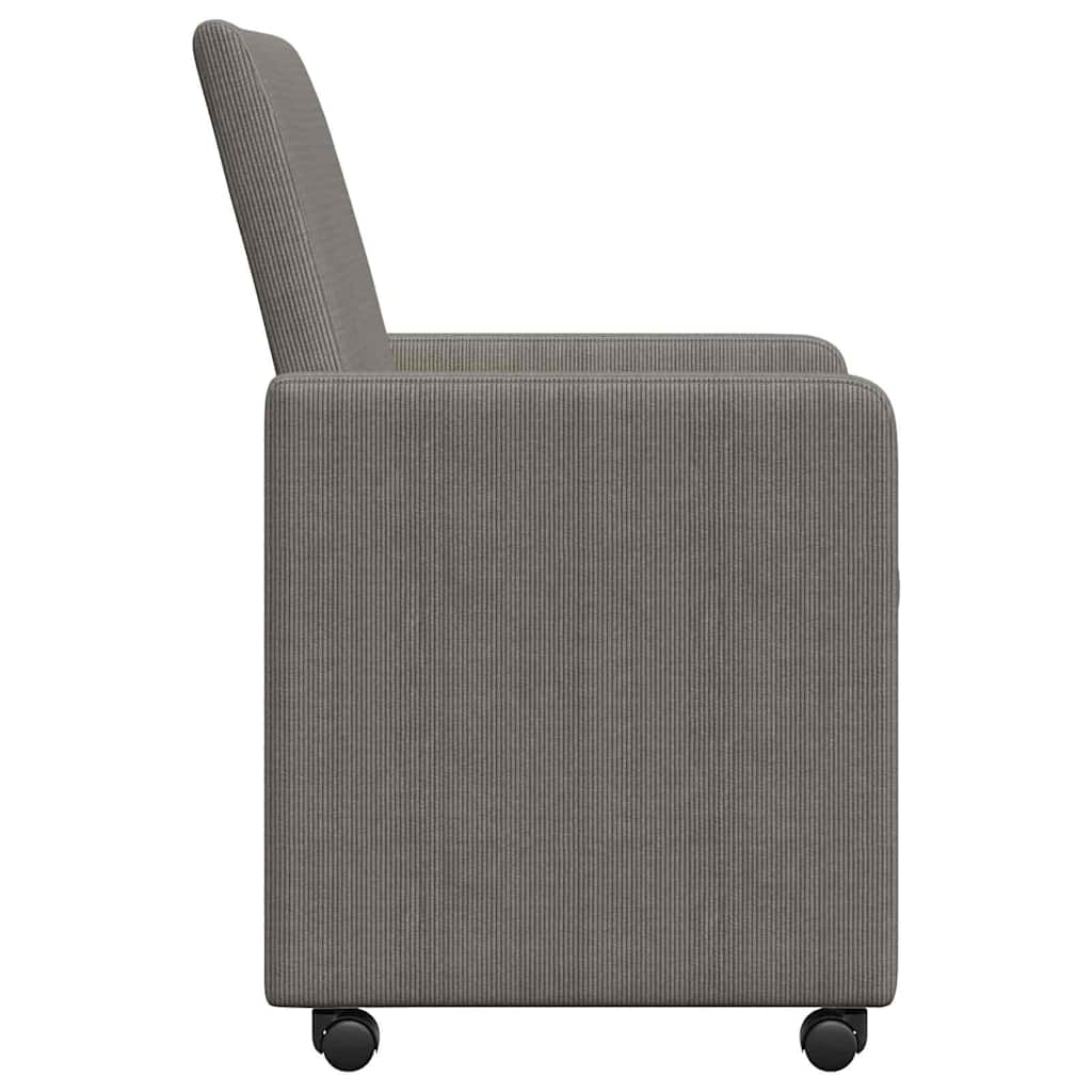 vidaXL Esszimmerstühle mit Rollen 2 pcs Hellgrau 57 x 66 x 94 cm