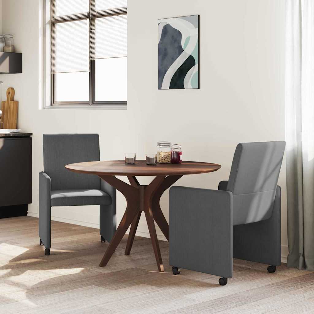 vidaXL Esszimmerstühle mit Rollen 2 pcs Dunkelgrau 57 x 66 x 94 cm