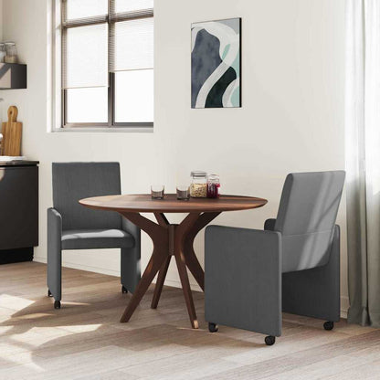 vidaXL Esszimmerstühle mit Rollen 2 pcs Dunkelgrau 57 x 66 x 94 cm