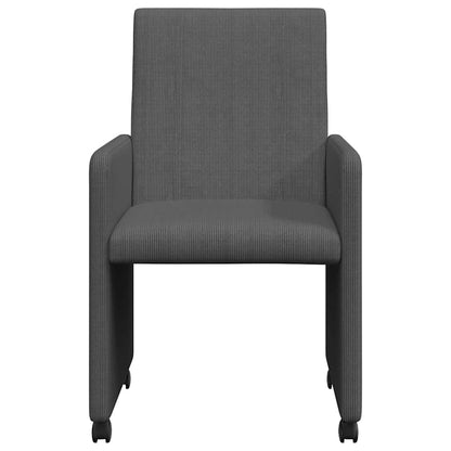 vidaXL Esszimmerstühle mit Rollen 2 pcs Dunkelgrau 57 x 66 x 94 cm