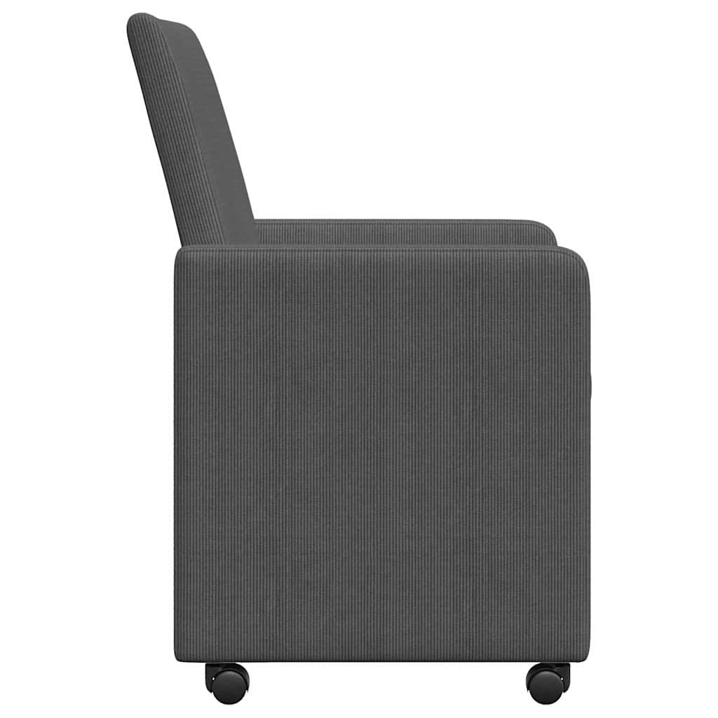 vidaXL Esszimmerstühle mit Rollen 2 pcs Dunkelgrau 57 x 66 x 94 cm