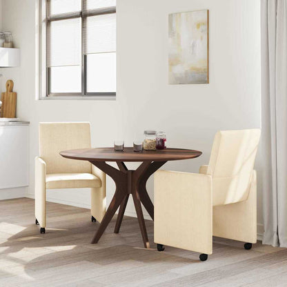 vidaXL Esszimmerstühle mit Rollen 2 pcs Creme 57 x 66 x 94 cm