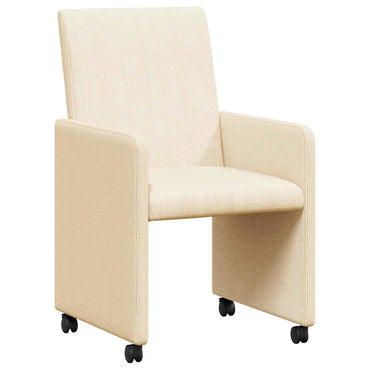 vidaXL Esszimmerstühle mit Rollen 2 pcs Creme 57 x 66 x 94 cm