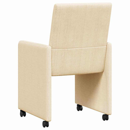 vidaXL Esszimmerstühle mit Rollen 2 pcs Creme 57 x 66 x 94 cm