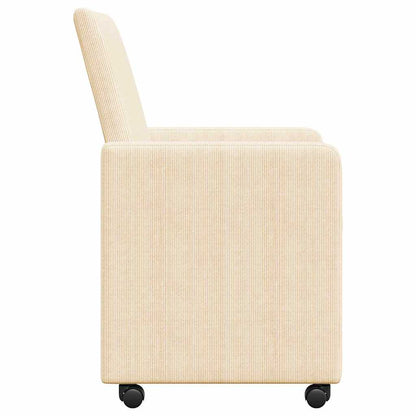 vidaXL Esszimmerstühle mit Rollen 2 pcs Creme 57 x 66 x 94 cm