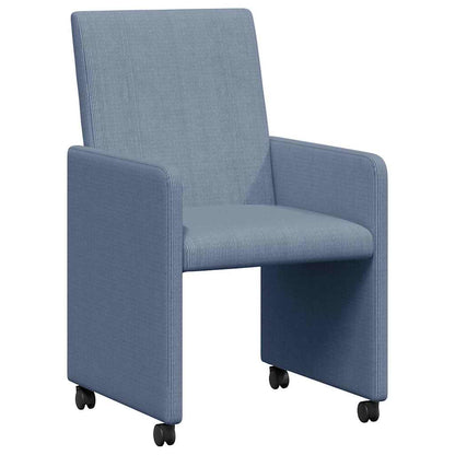 Esszimmerstühle mit Rollen 2 pcs Blau 57 x 66 x 94 cm Cordstoff