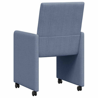 Esszimmerstühle mit Rollen 2 pcs Blau 57 x 66 x 94 cm Cordstoff