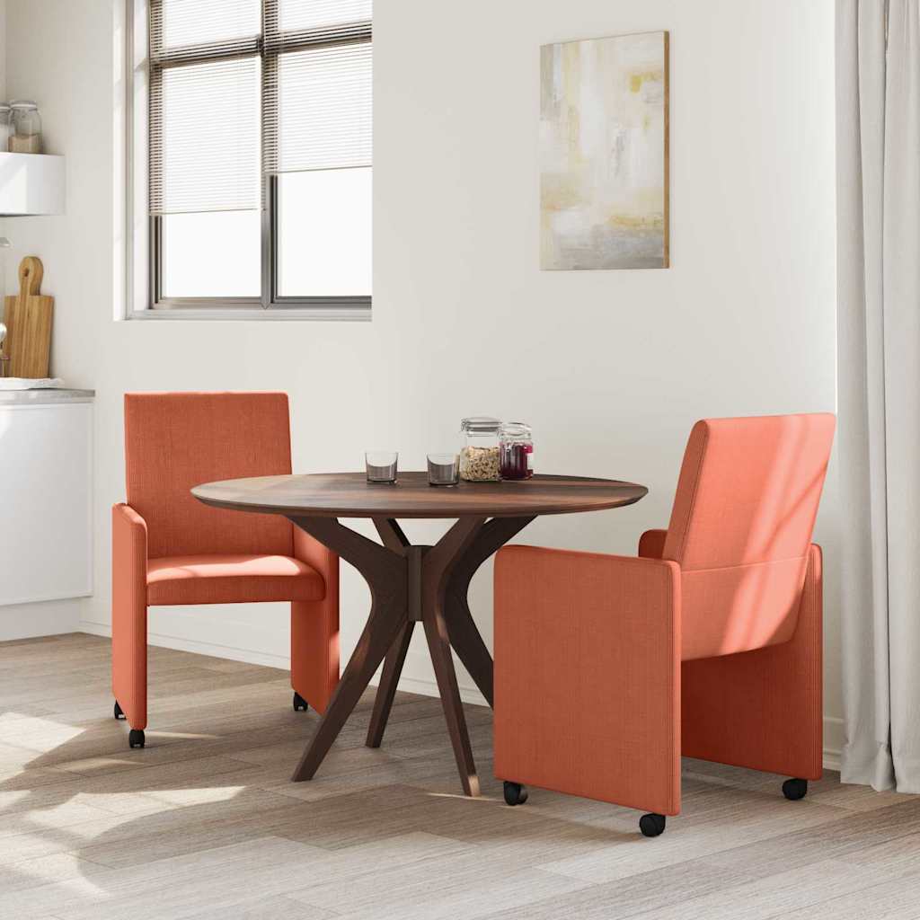Esszimmerstühle mit Rollen 2 pcs Rot orange 57 x 66 x 94 cm